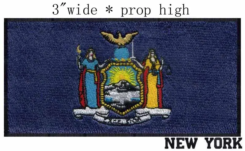 

New York Flag 3"wide embroidery patch for felt applique/vest biker/crafts