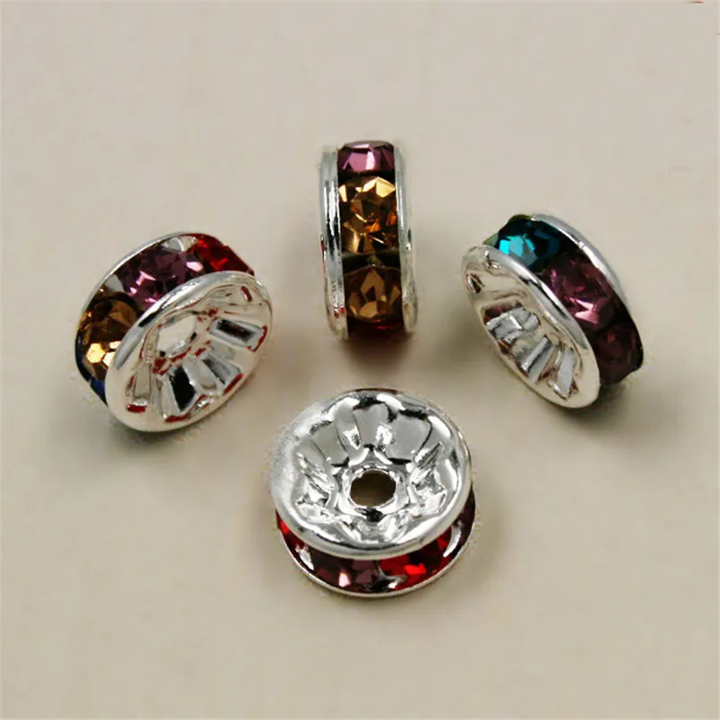 Европейские Бусины-разделители 8 мм 10 шт. стразы фурнитура для самостоятельного