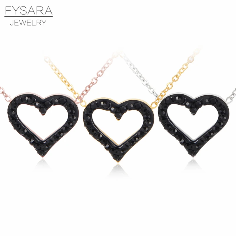 FYSARA розовое золотистые кристаллы подвеска в виде сердца с фианитами Роскошные