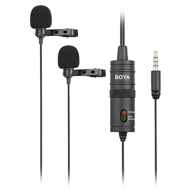 BOYA BY-M1DM Двойной Клип на лацкане петличный микрофон для iPhone Android смартфон Canon EOS Nikon камера видеокамера аудио рекордер