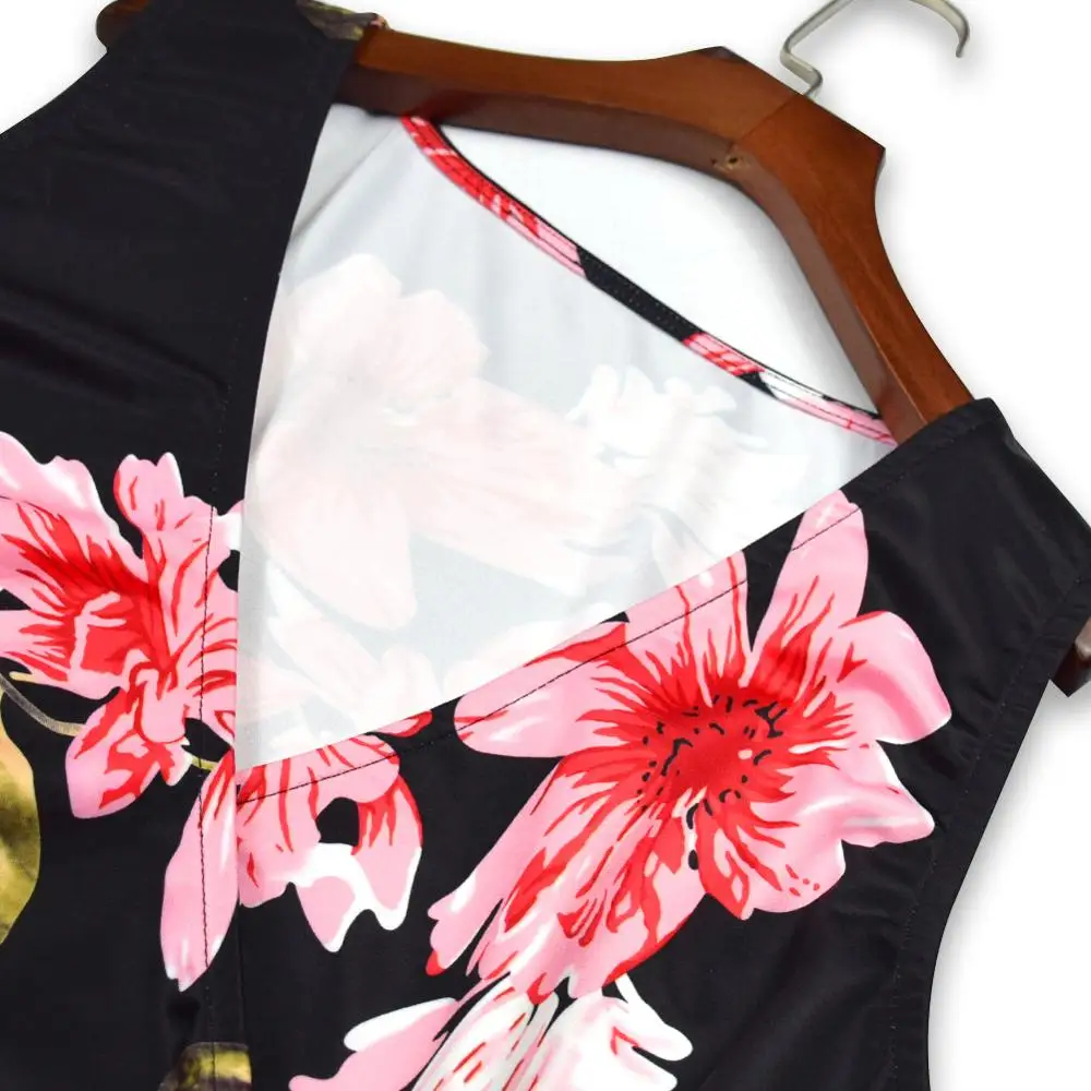 Летние женские платья модные цветочные печатные оборки пикантное платье с