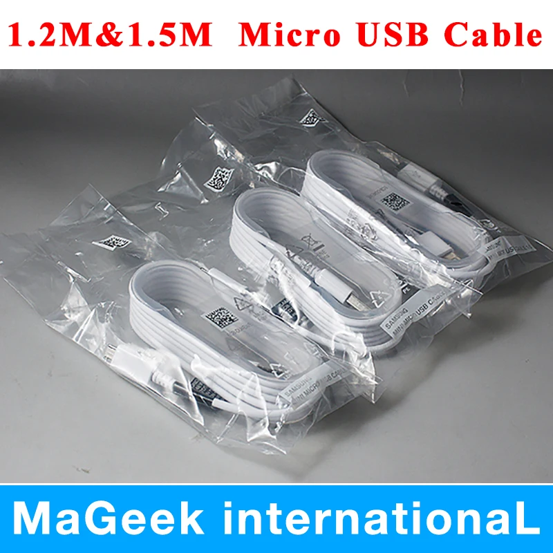 100% Original 1.2m/1.5m Micro USB Sync Data Fast Charger Cable for Samsung S7 S6 Edge S4 S3 Note 4 5 100pcs/lot | Мобильные телефоны