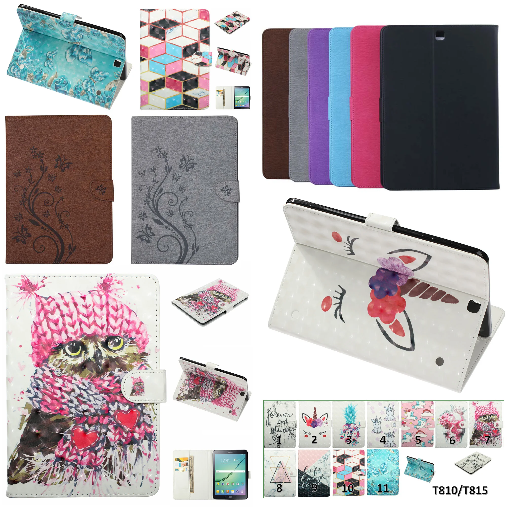 Флип чехол из искусственной кожи с подставкой защитный Обложка для Samsung Galaxy Tab S2 9 7