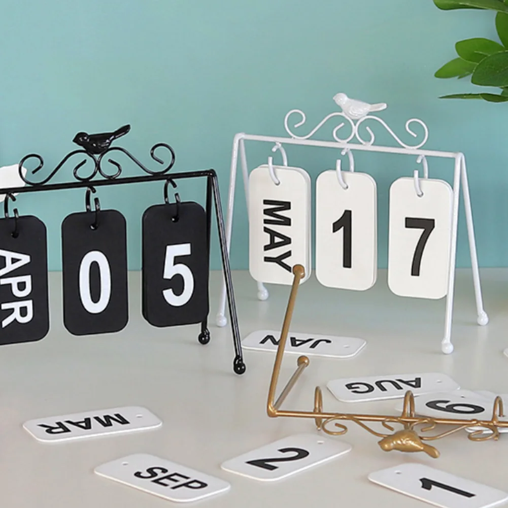 Новинка 1 шт. модный простой железный календарь с имитацией птиц поворотный для