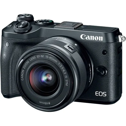 Black Беззеркальная цифровая камера Canon M6 с объективом 15-45 мм - Цвет: Black