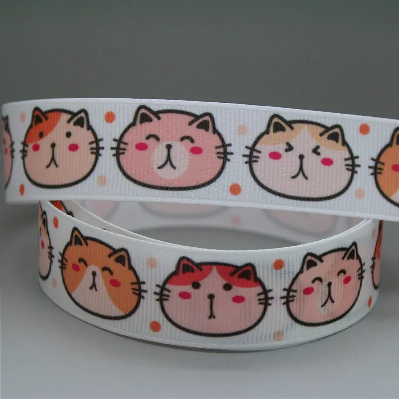 DHK 7/8 'ɵ ярдов кошка собака Валентина печатных grosgrain ленточный аксессуар hairbow