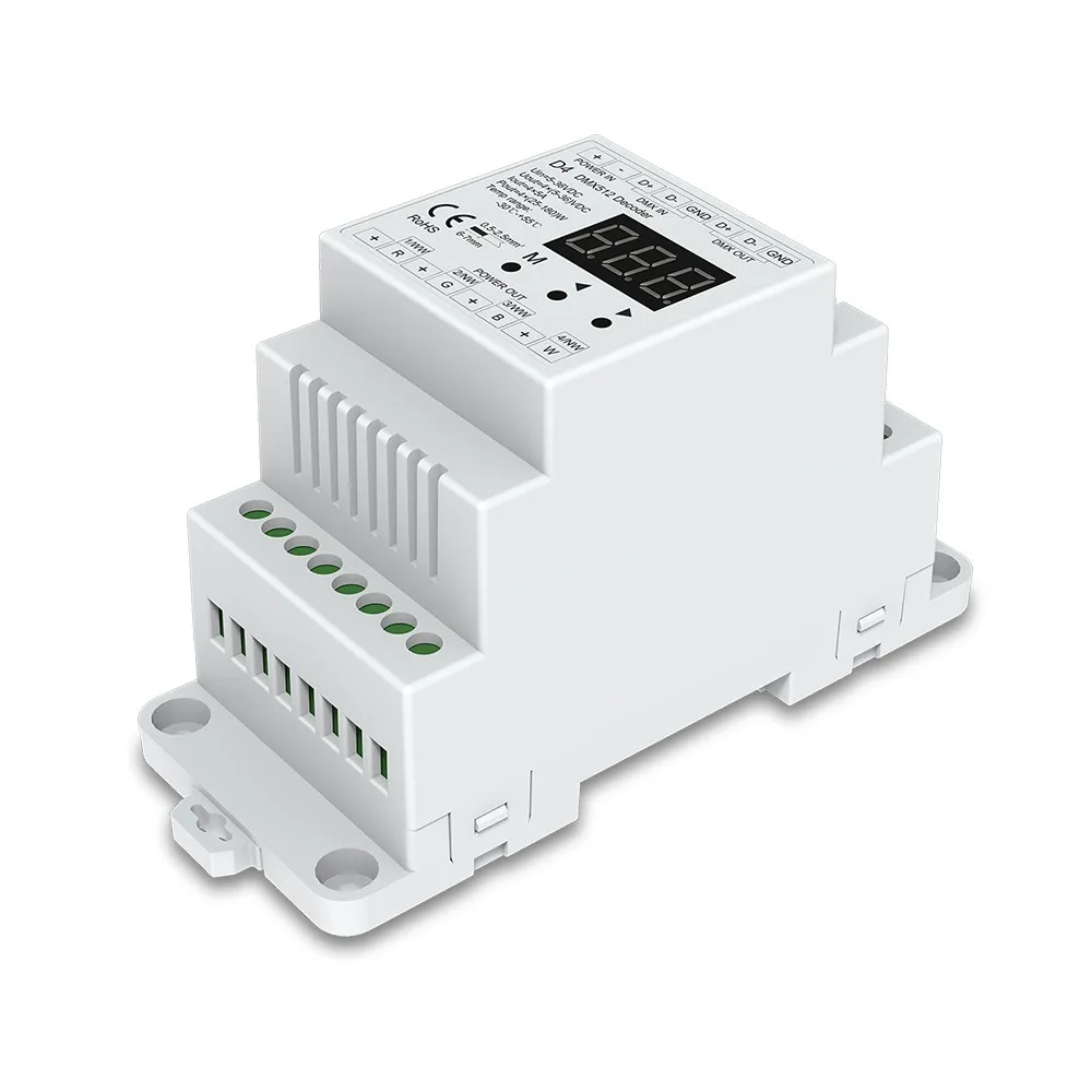 Акция! 4 канала CVDMX512 декодер; DC5-36V вход; 5A* 4CH выход с дисплеем для Настройка адреса DMX