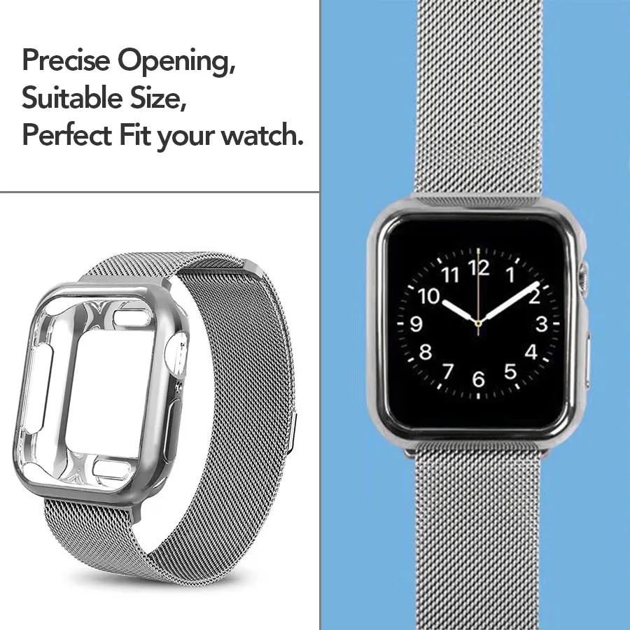 Металлический ремешок для часов Apple Watch силиконовый бампер 38 мм 42 40 44 | Наручные