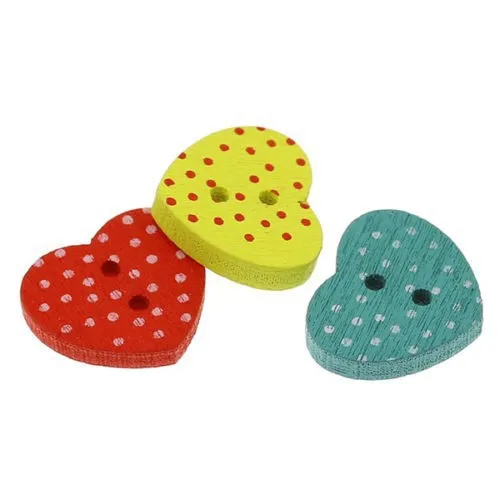 50Pcs Random Mixed Wood Sewing Buttons Scrapbooking Painted Dot Lovely Heart Hot XP0084 | Дом и сад