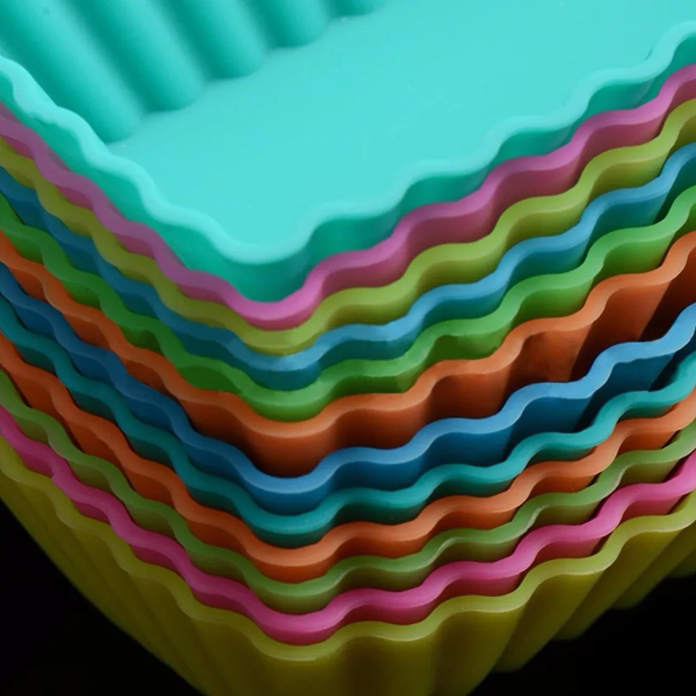 6 шт. мини Прямоугольная форма силиконовая для кексов выпечки лоток формы Стакан