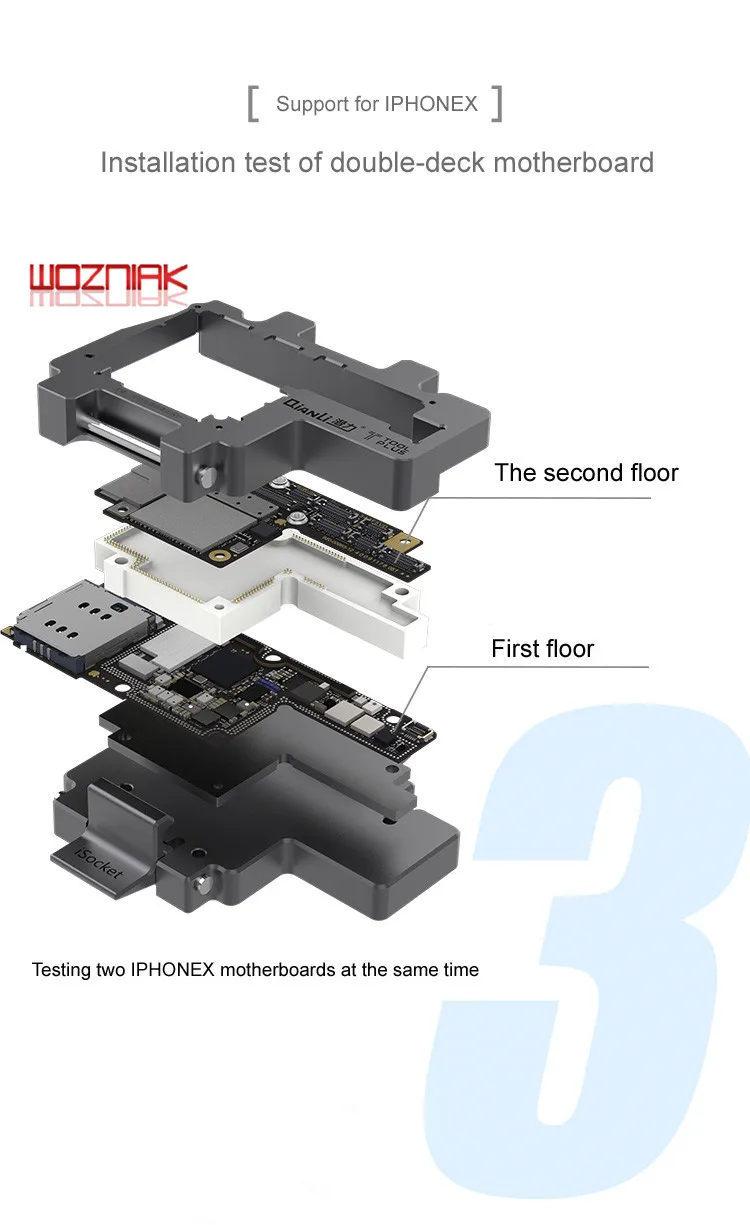 WOZNIAK QIANLI iSocket для iPhone x xs/xs max материнская плата тестовая арматура для IPHONEX двухслойная Материнская плата Тестер функций
