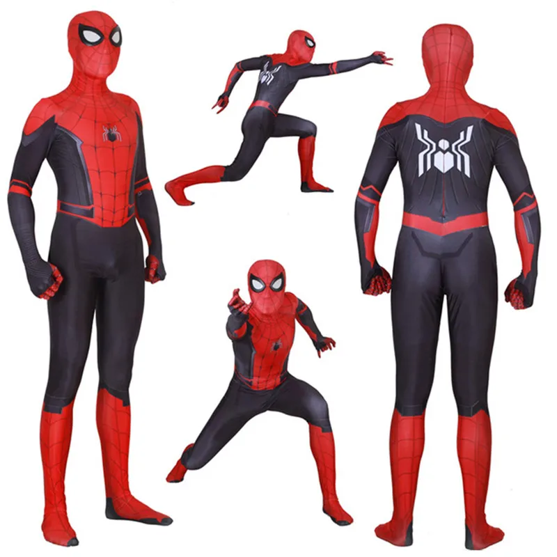 New Spider-Man away from home role-playing costume Peter Parker Zentai suit bodysuit adult spiderman superhero ball jumpsuit |
