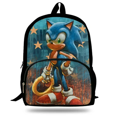 7D4091 16 дюймов, детский школьный рюкзак Mochila с рисунком, Sonic Bookbag, Hedgehdg, для мальчиков и девочек, рюкзак для подростков - Цвет: 7D4091