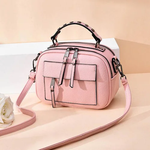 pink REPRCLA, новая дизайнерская сумка, женская сумка на плечо, два отделения, сумки через плечо, искусственная кожа, маленькие женские сумки-тоут, сумки-мессенджеры - Цвет: pink