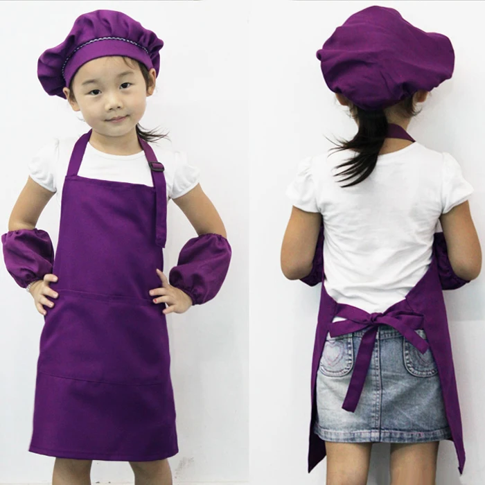 Дети Schoonmaken Schort Kinderen Keuken Koken Bakken Schilderen Art Houden Schoon Карманный нагрудник Schort 54 см x 50 см Прямая