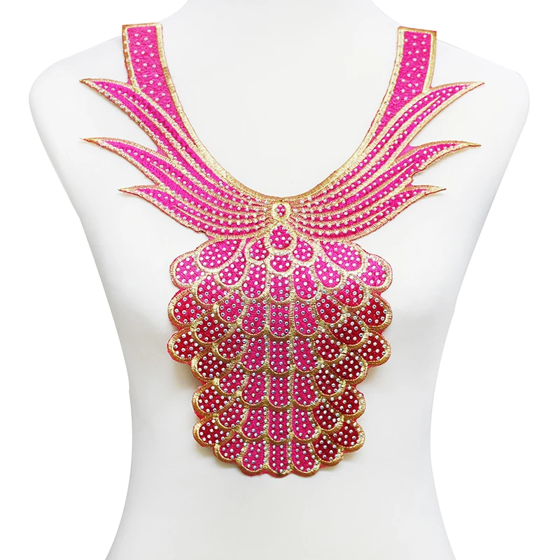 5 шт. расшитые бисером стразы кружевной вырез воротник аппликация нашивки