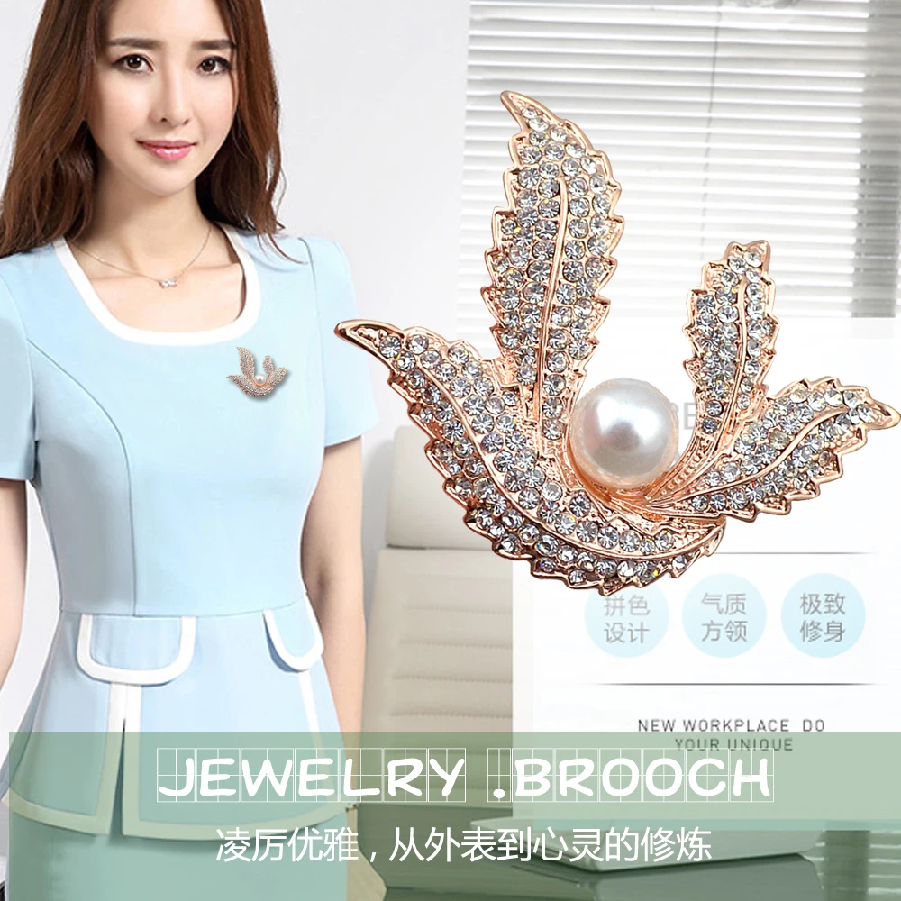 Zhen томоми простой цветок горный хрусталь моделируется-жемчужина корсаж шарф