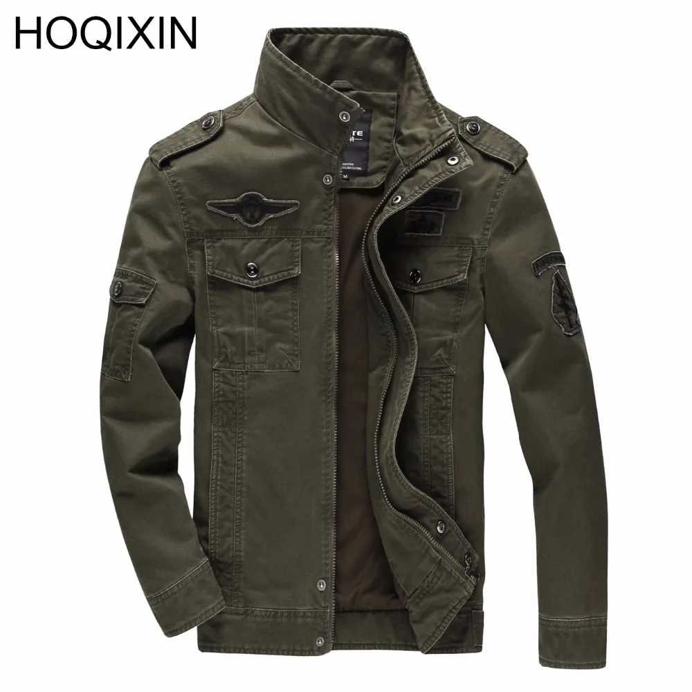HOQIXIN High Quality Men's Jacket 2019 Spring Bomber New Brand 100% Cotton Casual Mens Jackets Coats Wear 2401 | Мужская одежда