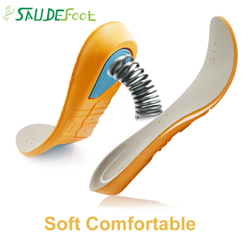 Sneaker Sports Shoe Insoles Gel PU Shoes Pad for Flat Feet Thickening Shock Absorption with Arch Orthopedic Design Insole | Обувь