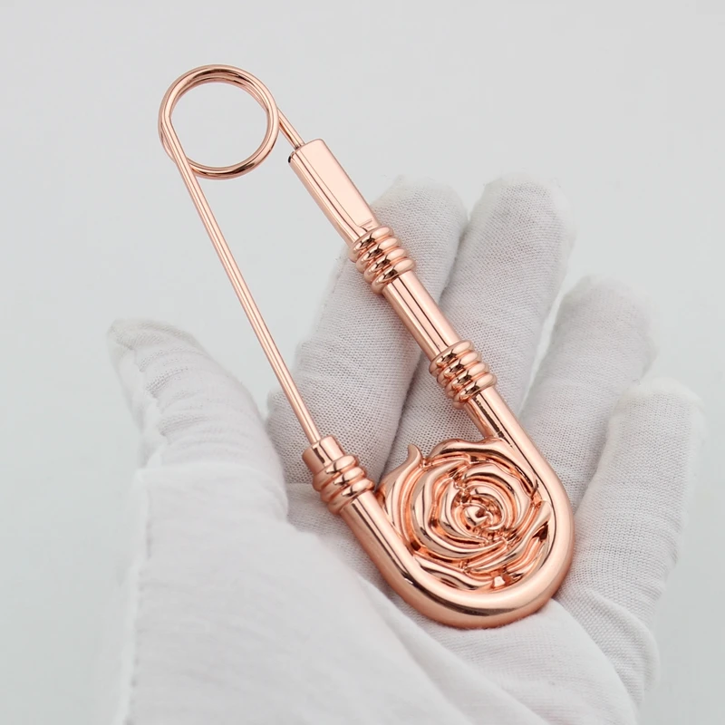 1 шт. высококачественные большие пряжки цвета розового золота с цветочными