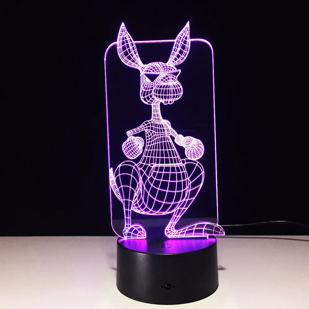 

Lovely Kangaroo 7 Color LED 3D Table Lamp USB Baby Sleeping Night Light For Room Art Decoration Kids Gift