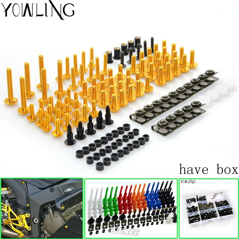 Universal CNC Motorcycle Fairing Bolts Kit Body Fastener Clips Screws FOR yamaha FJR XJR1300 MT-10 FJ-09/MT-09 Tracer MT125 r125 |