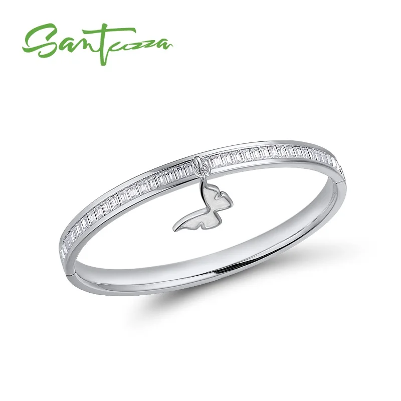 White Rhodium(White) Женский многоцветный браслет с бабочкой и сверкающими кристаллами, элегантные модные ювелирные изделия ручной работы, эмаль - Окраска металла: White Rhodium(White)