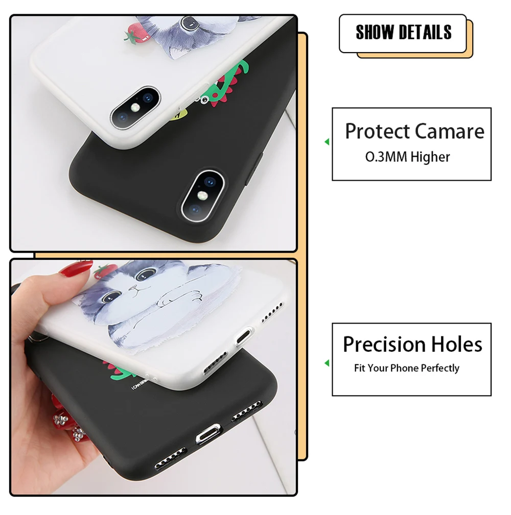 Lovebay чехол для телефона для iPhone 11, 6, 6 s, 7, 8 Plus, X, XR, XS Max, 5 5S, мягкий ТПУ чехол с милым котом, динозавром для iPhone 11Pro Max, чехол s