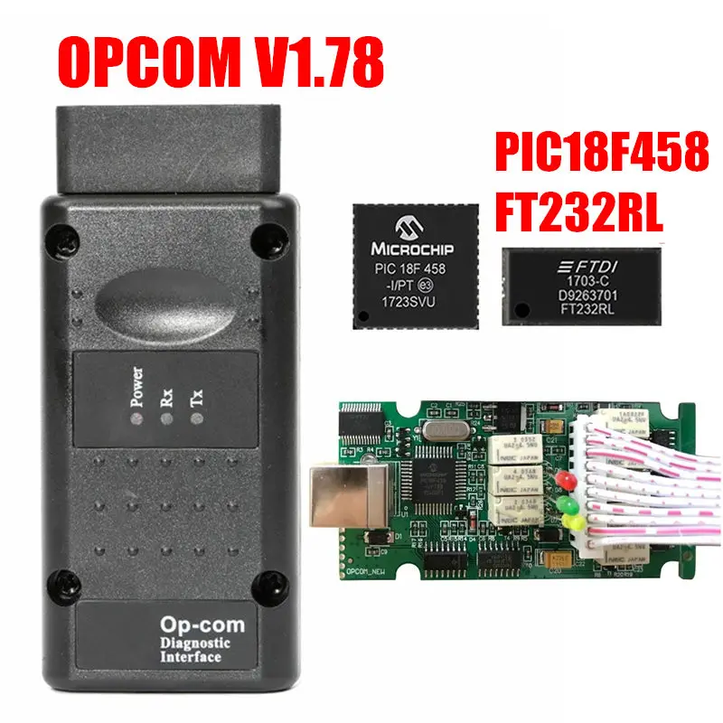 V1.78 OBD2 OPCOM V1.65 V1.70 V1.78 1,99 поддержка флэш-обновления с PIC18F458 прошивкой V1.95 A+ диагностический инструмент для Opel, OPCOM - Цвет: V1.78
