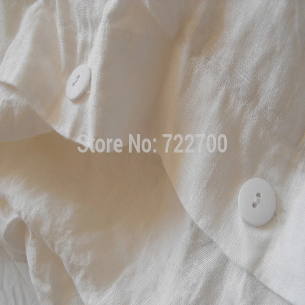 Пододеяльник из белого чистого промытого льна пододеяльник на пуговицах