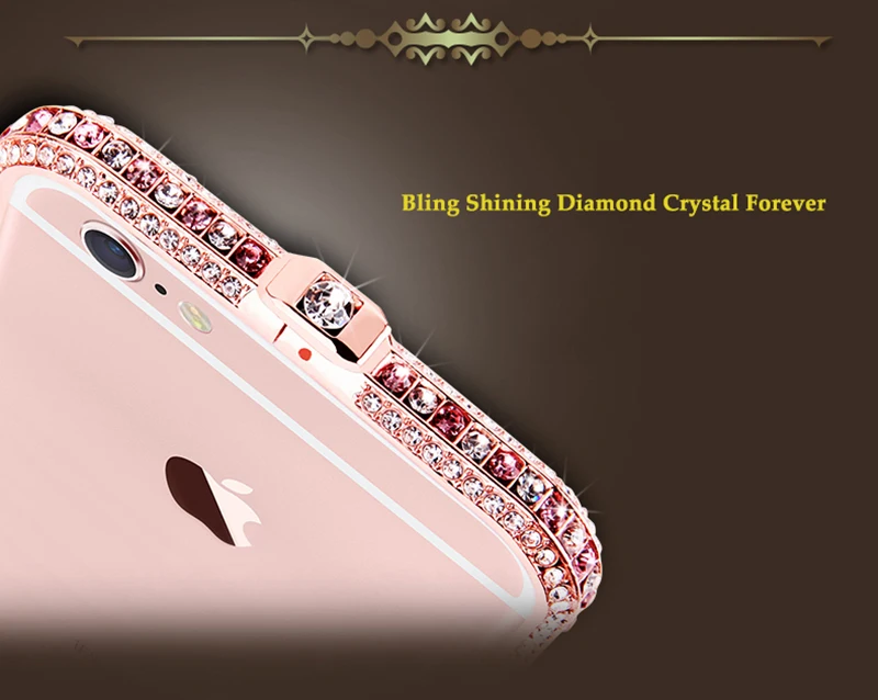 Шикарный чехол-бампер с алмазами чехол для iPhone 6, 6 S, 7, 8 Plus, роскошный блестящий сверкающий стразы, Алюминиевый металлический каркас, чехол для телефона s