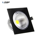 Черный квадратный потолочный Точечный светильник DBF, 7 Вт, 9 Вт, 12 Вт, 15 Вт, светодиодный потолочный светильник COB с регулируемой яркостью, Светодиодный драйвер для кухни, AC90-265V