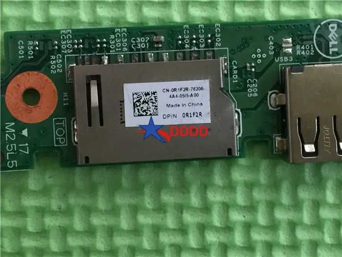 Оригинал для Dell Inspiron 15 3542 6 "USB SD кардридер CN-0R1F2R R1F2R 0R1F2R полностью протестирован |