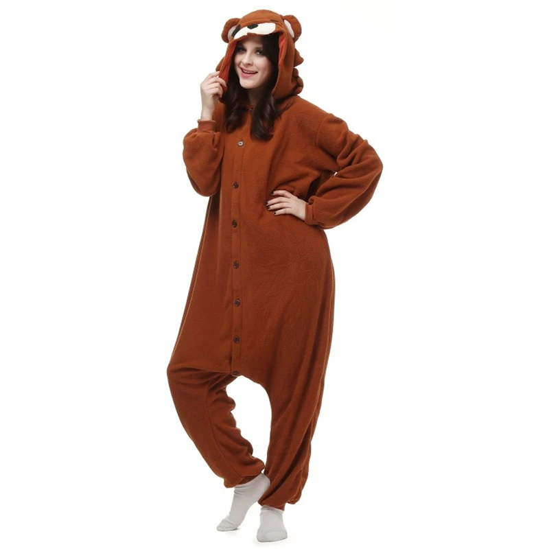 Хорошее качество милая мягкая Пижама Pedobear с коричневым ПЕДО медведем аниме