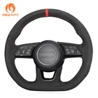 MEWANT черный замшевый чехол рулевого колеса автомобиля для Audi A3 (8V) A4 (B9) Avant A5 (F5) A1 (8X) Sportback Q2 2016-2019