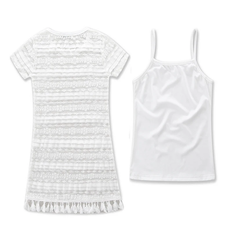 Новинка 2017 года одежда для родителей и ребенка кружевное платье девочек 2