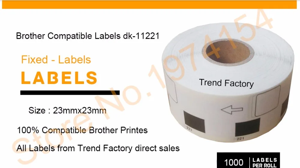 50 x rolls ETICHETTE BROTHER DK11221 23x23 мм 1000pz QL-500A QL-550 QL-560 QL-570 | Компьютеры и офис