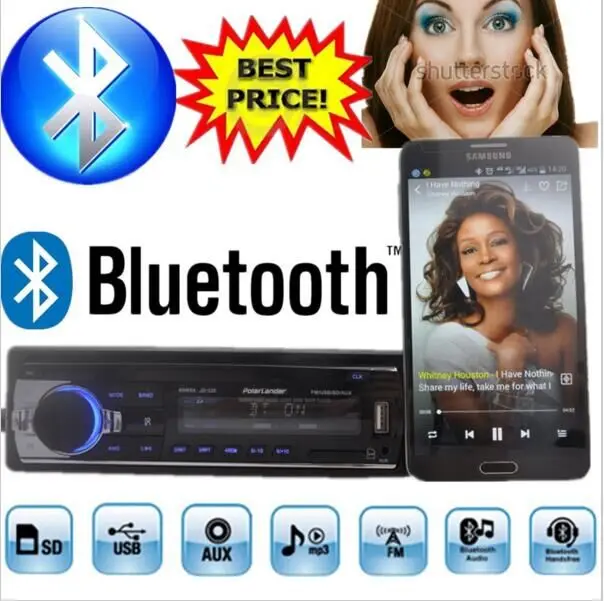2016 Автомобилей Радио Стерео-Плеер Bluetooth Телефон AUX-IN MP3 FM/USB/1 Din/пульт