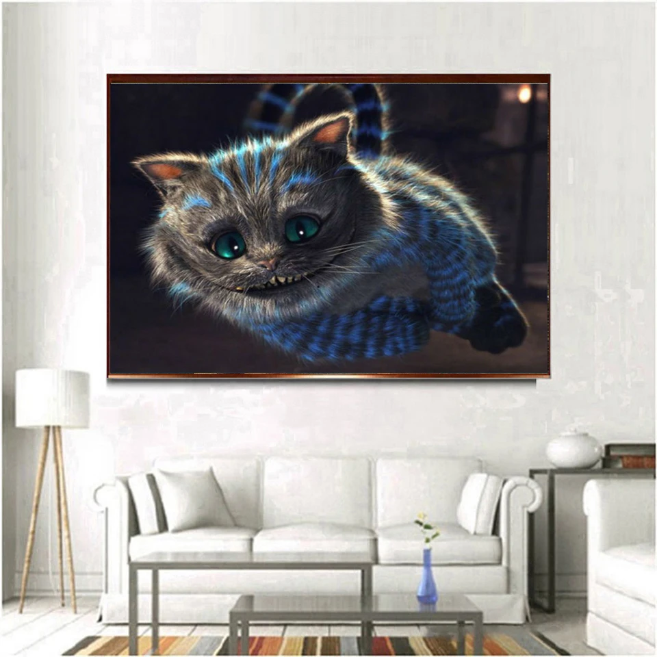 5D DIY Алмазная картина с изображением милого кота на дереве, полная Алмазная мозаика, вышивка крестиком, рукоделие, украшение для дома, подарок