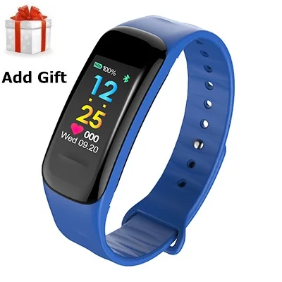 Blue Add Gift ALANGDUO, цветной экран, умный фитнес-браслет, монитор сердечного ритма, спортивный браслет, умные часы, фитнес-трекер, браслет - Цвет: Blue Add Gift