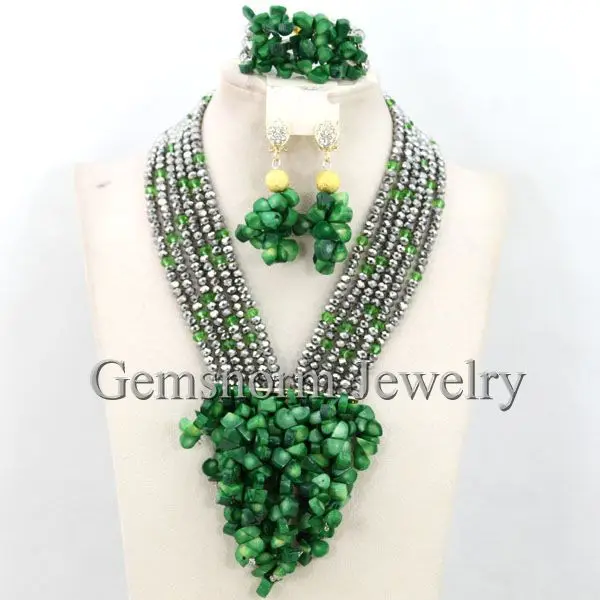 Новый нигерийский Свадебный комплект ювелирных украшений с африканскими