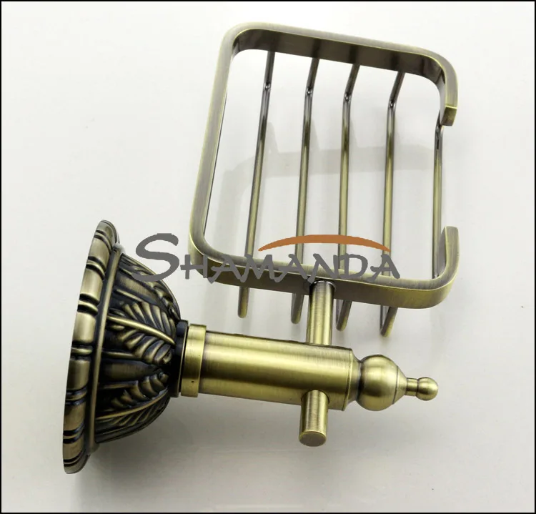 Free Доставка Европейский Роскошный Античная Бронзовая Мыло Корзина мыльница
