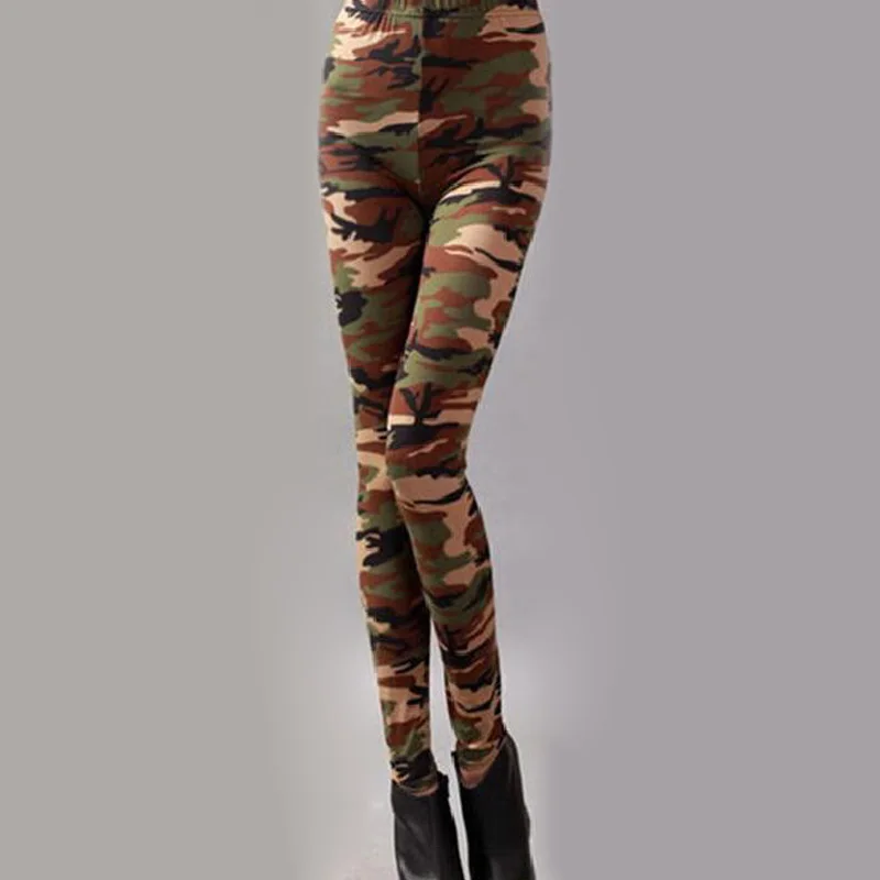 Модные женские брюки сексуальные камуфляжные стрейч повседневные обтягивающие