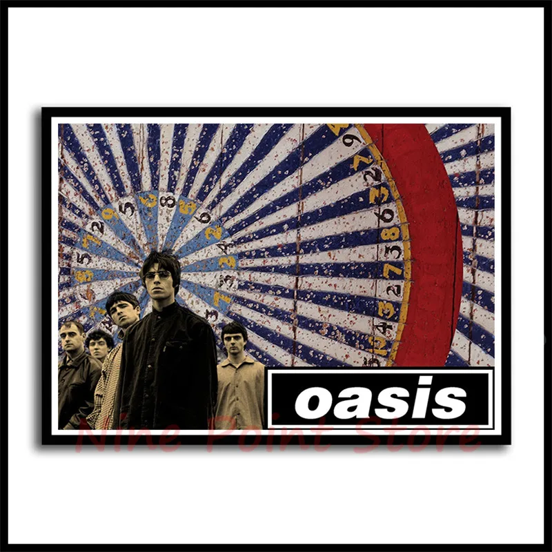 Oasis rock music бумажные постеры для бара кафе гостиной столовой декоративные картины без рамы - Цвет: Сливовый