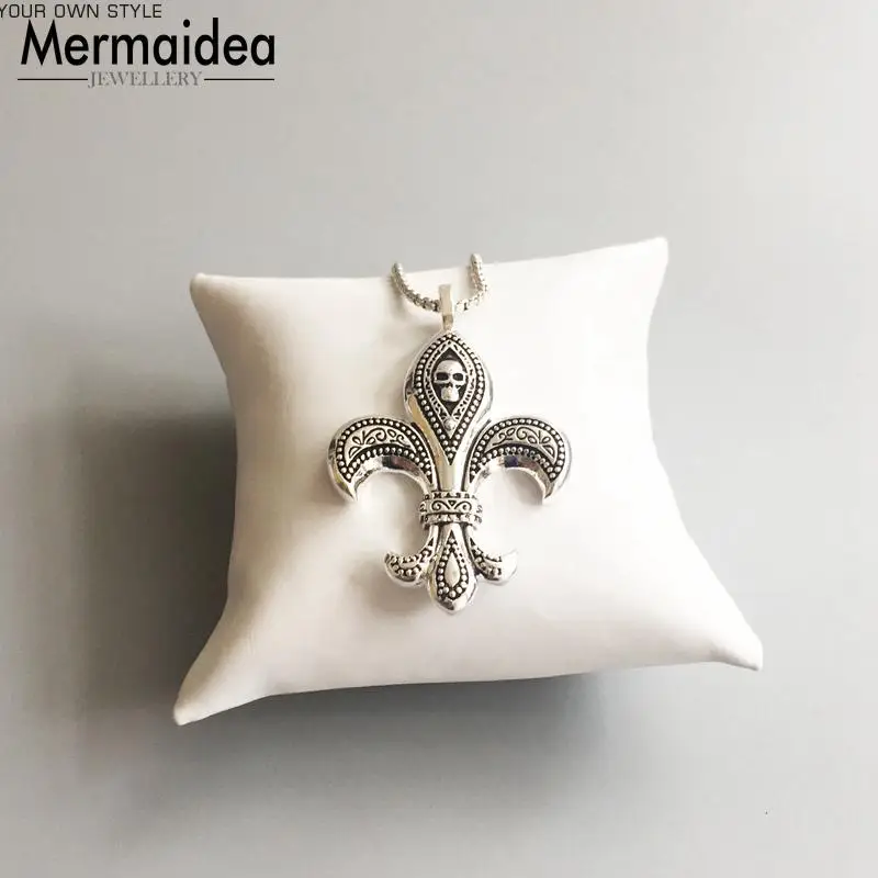 Кулон череп Бурбон Лилия Флер де 2020 Новый Модный Ювелирный Стиль Bijoux Панк