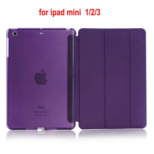 mini123 purple Кожаный чехол из искусственной кожи для ipad mini1 2 3 4 5 mini2 mini 3 mini4 mini 5 Магнитный чехол для планшета с функцией пробуждения и сна для mini1/2/3/4/5 - Цвет: mini123 purple
