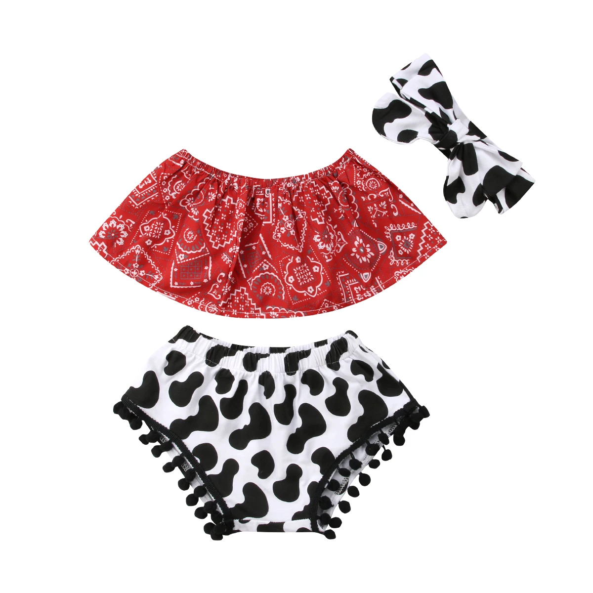 

Newborn Toddler Baby Girl Clothes Bodysuit Headband Sunsuit 3pcs Outfits Casual Fashion Sleeveless Printed Cotton Clothing
