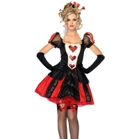 halloween women alice red queen costume evil naughty queen of heart fantasia party cosplay outfit uniform