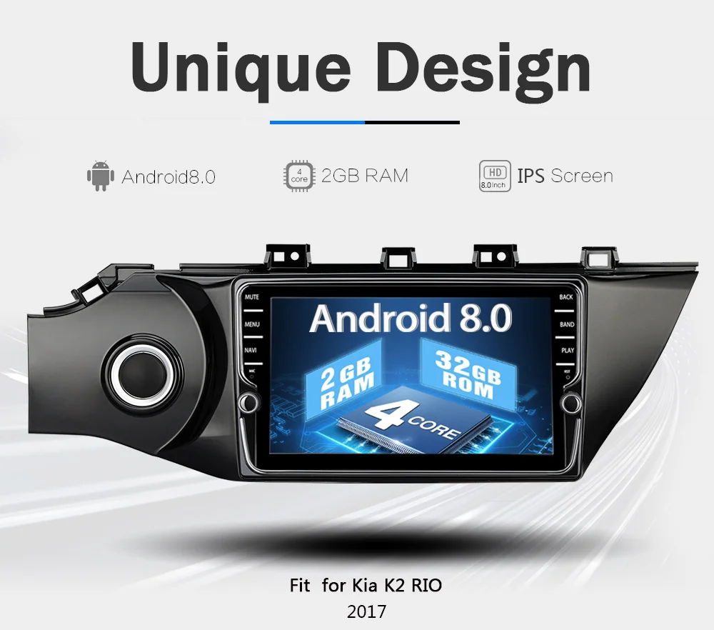 Funrover 2G+ 32G четырехъядерный android 8,0 автомобильный dvd-плеер Мультимедиа gps навигация для Kia k2 стерео радио видео auido wifi