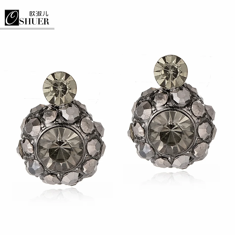 

OSHUER New Cute Fashion Earrings For Women Grey Earrings Rhinestone Earrings Stud Earrings For Women Party